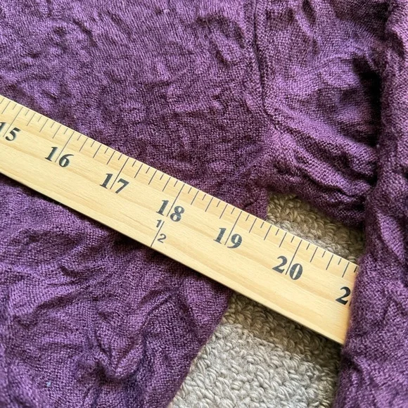 Free People Cardigan Crinkly Purple Pink Wool Silk Beaded Fairy Shrug | Sz L - Picture 14 of 16